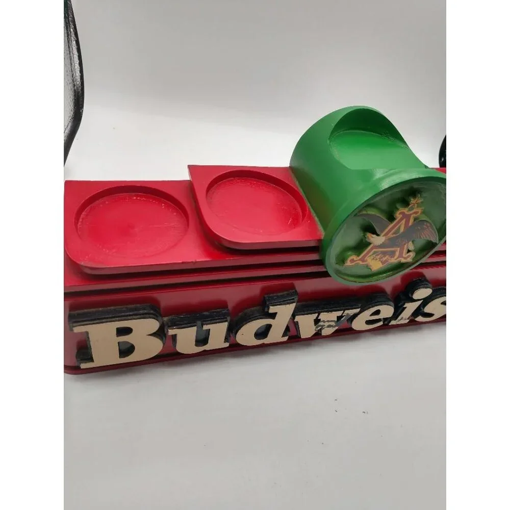 Budweiser 2000 Anheuser-Busch Inc. Red & Green Bar Store Beer Bottle Caddy/Displ